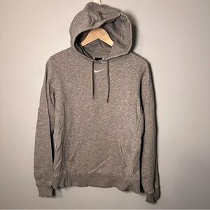 Nike Hoodie Women's M Gray Fleece Pullover Sweatshirt Center Swoosh 598575-063